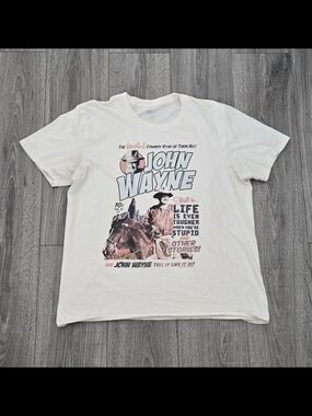 John Wayne American Classics Graphic T Shirt Men’s Large Cowboy Western Quote T